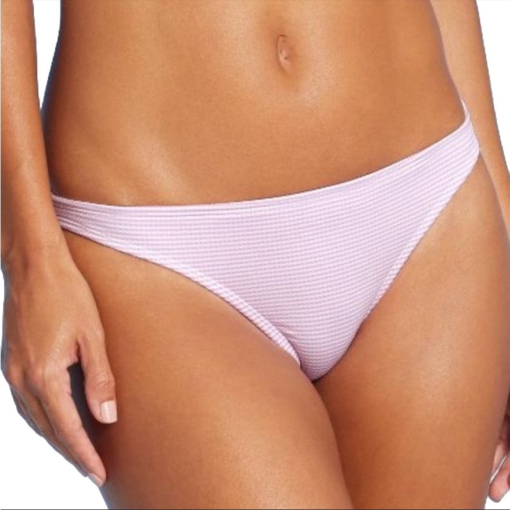 JUNIORS' Textured Stripe Cheeky NWT Bikini Bottom - Xhilaration lavender